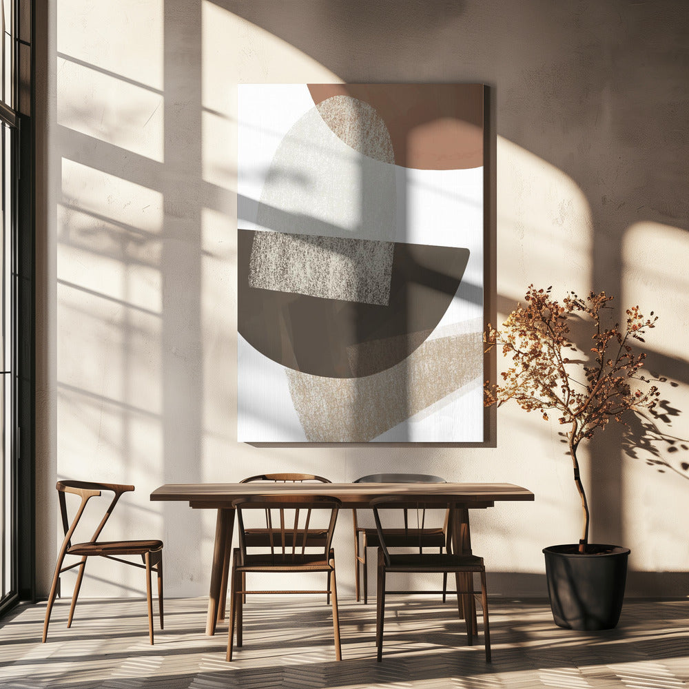 Erdfarbene geometrische Kunst | Leinwand