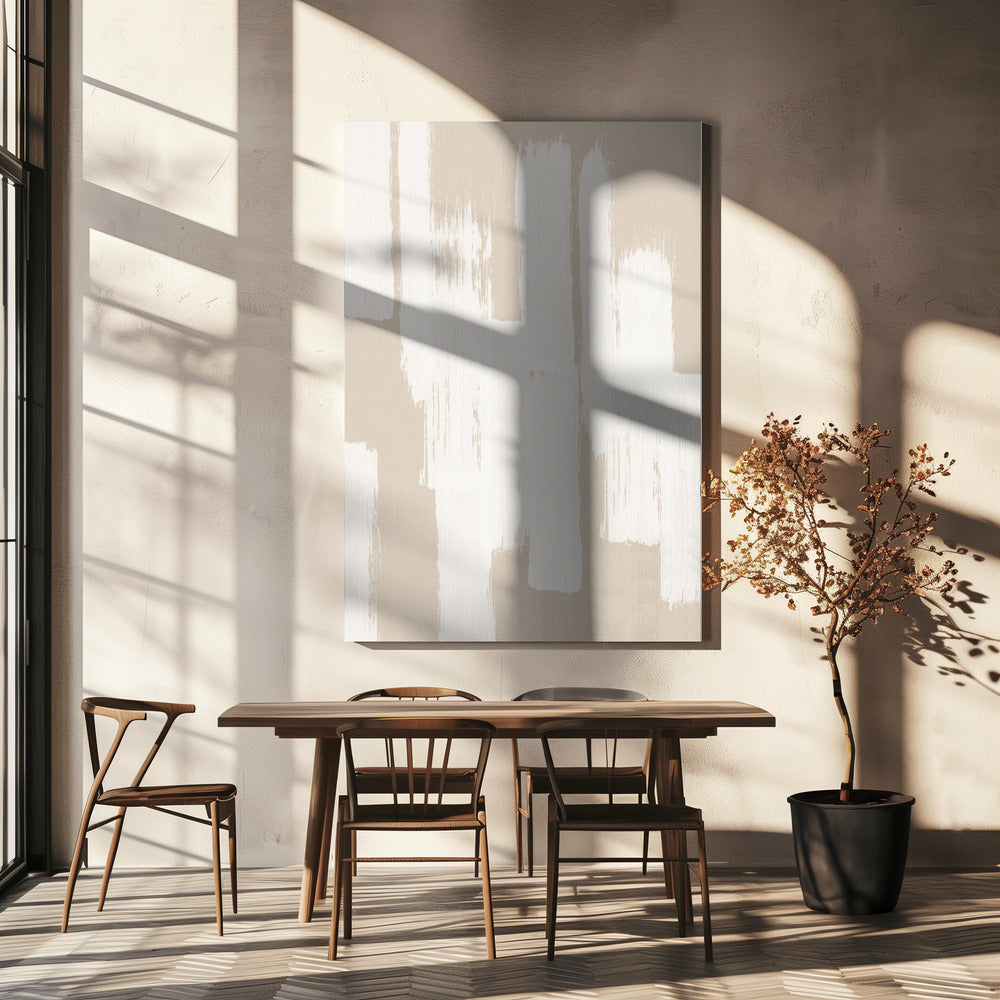 Beige Pinselstriche | Leinwand