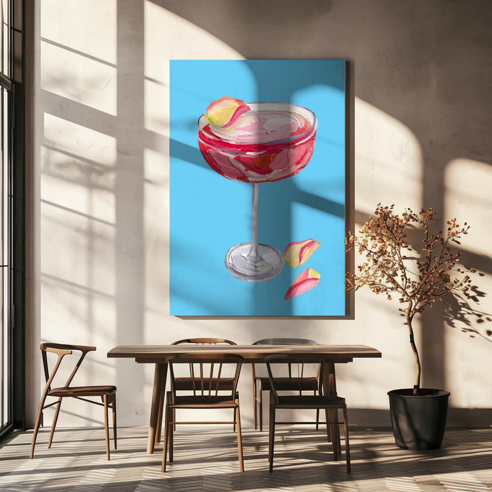 Funkelnder Rosen-Gin-Cocktail | Leinwand