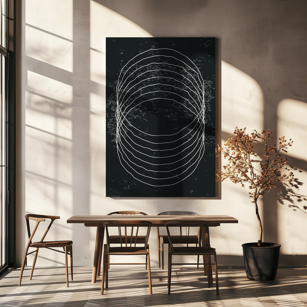 Schwarze und weiße Kreise | Leinwand