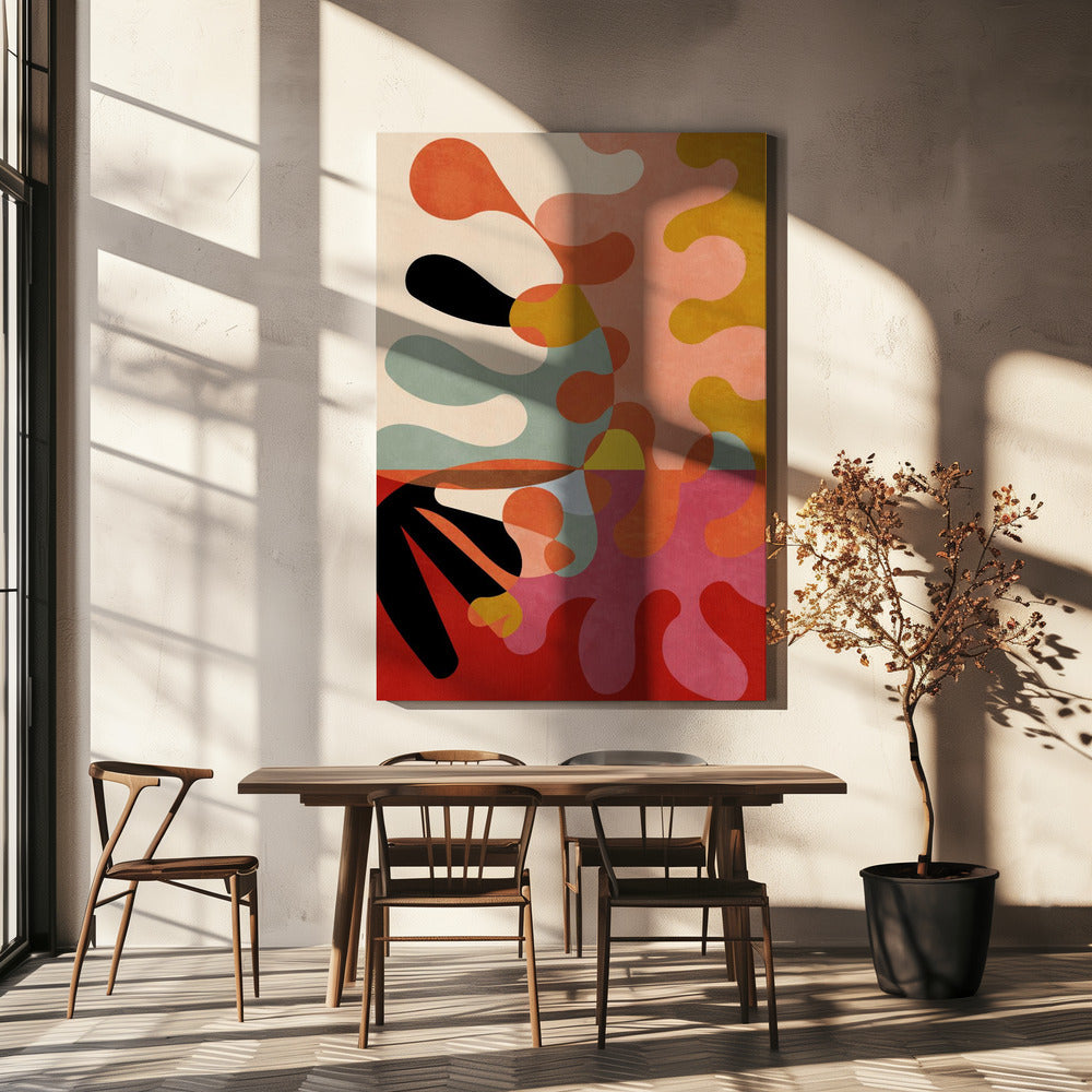 Warme Farben Bauhaus Geometrie5 | Leinwand