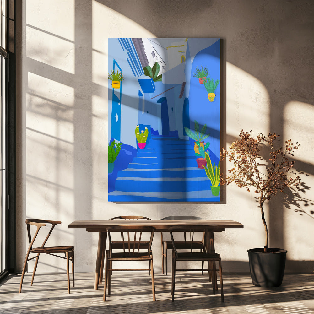 Blaue Stadt | Leinwand
