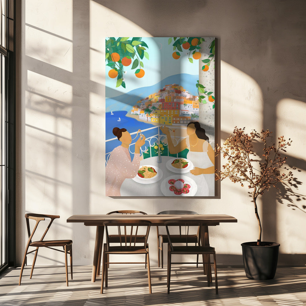 Mädchen in Positano | Leinwand