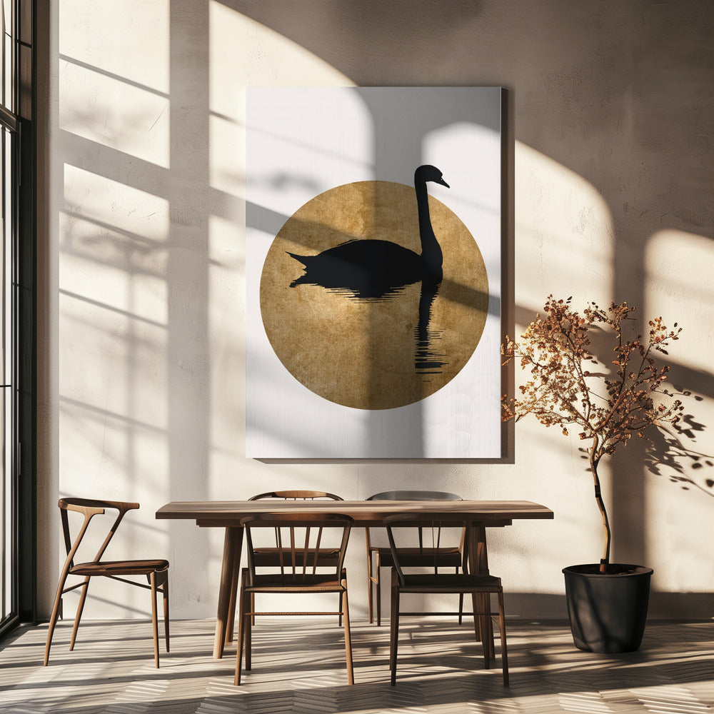 Der Schwan Gold | Leinwand