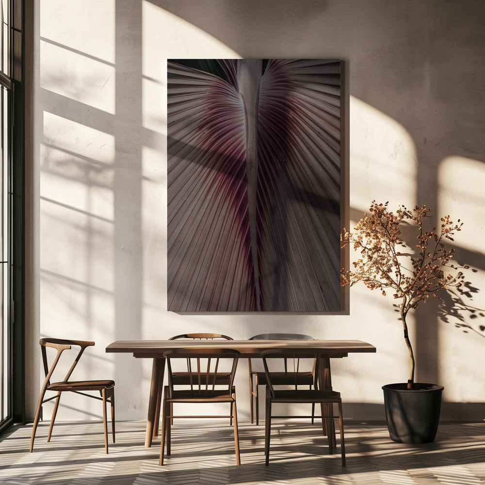 Crimson Leaf Veins | Canvas