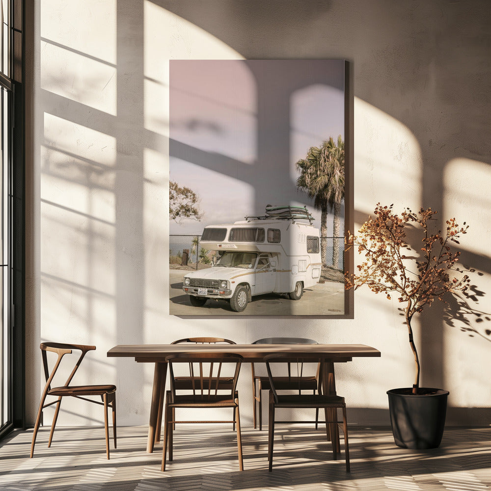 Geparkter Vintage Camper | Leinwand