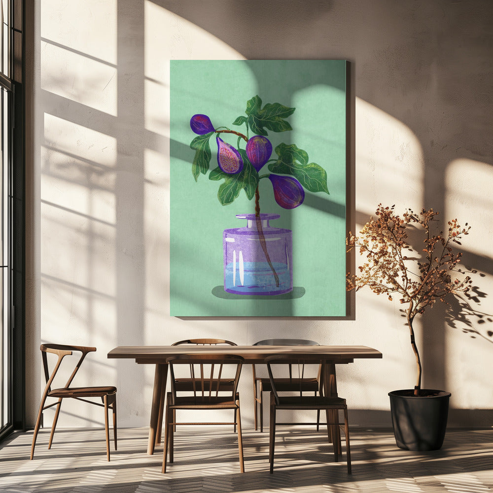 Feigenzweig in Vase | Leinwand