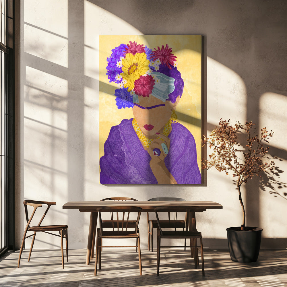 Frida and flowers | Canvas