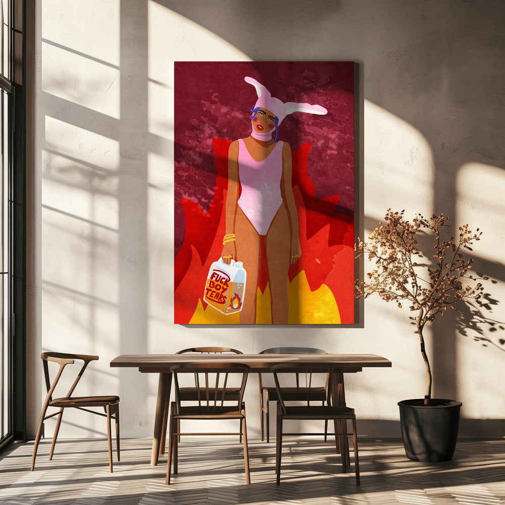 Mädchen in Flammen | Leinwand
