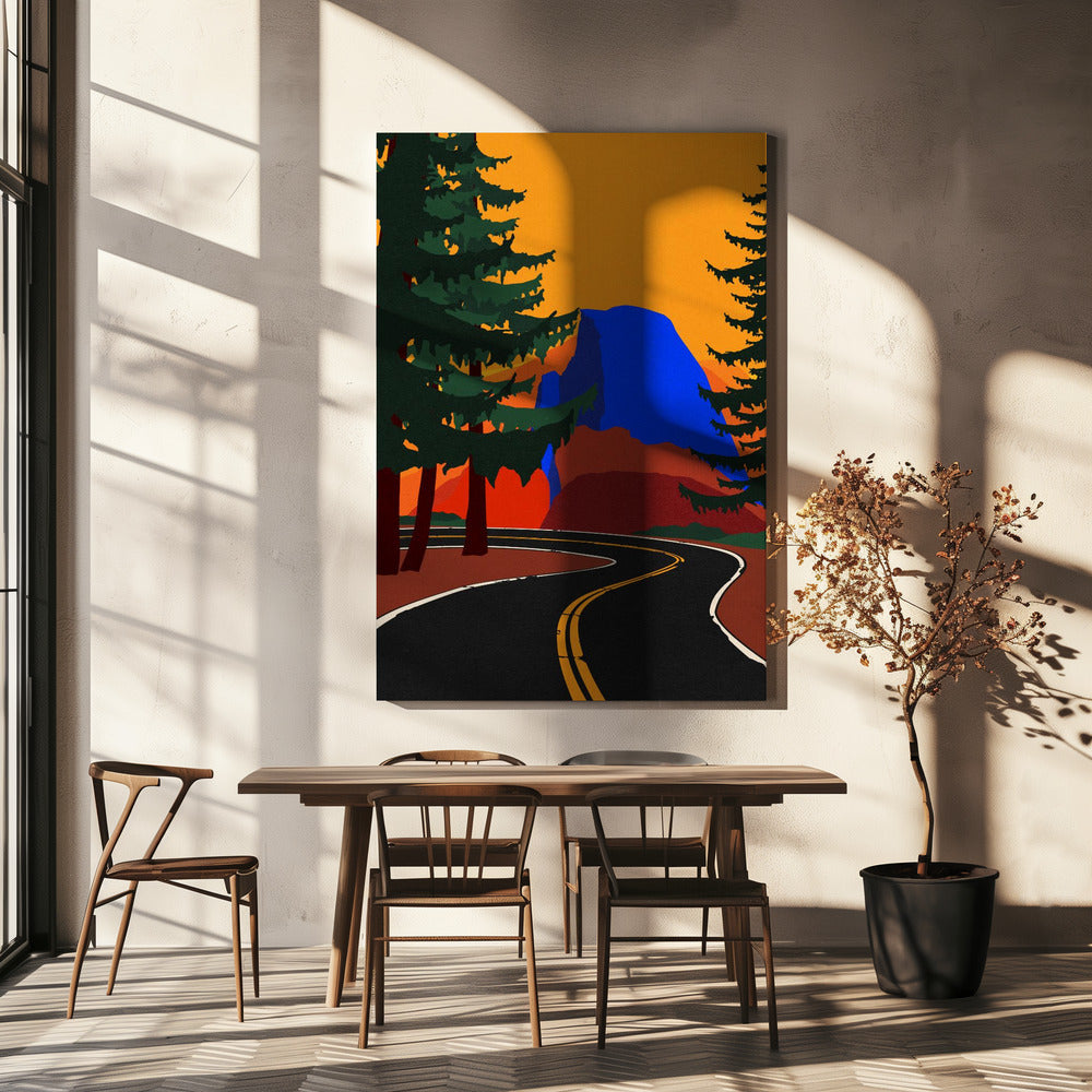 Clacier Road mit Half Dome | Leinwand