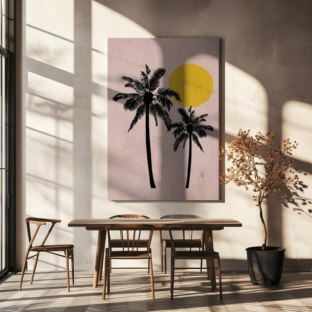 Pink Bg Palm Tree Erum Khalili.png | Canvas