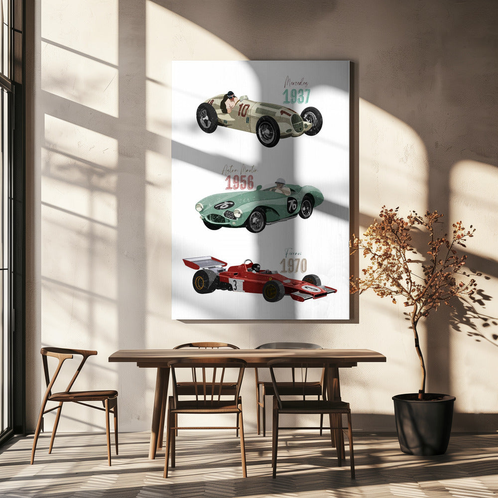 Vintage-Rennwagen | Leinwand