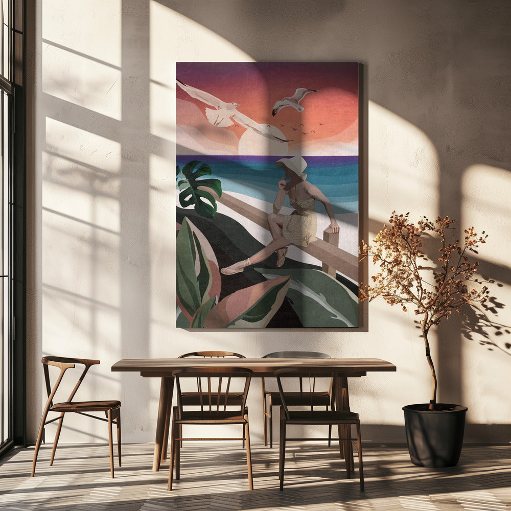 Kontemplation am Meer | Leinwand