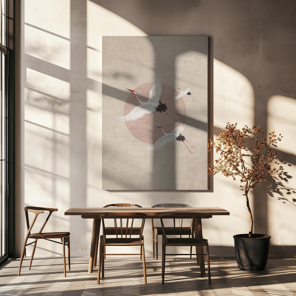 Kraniche im Flug | Leinwand