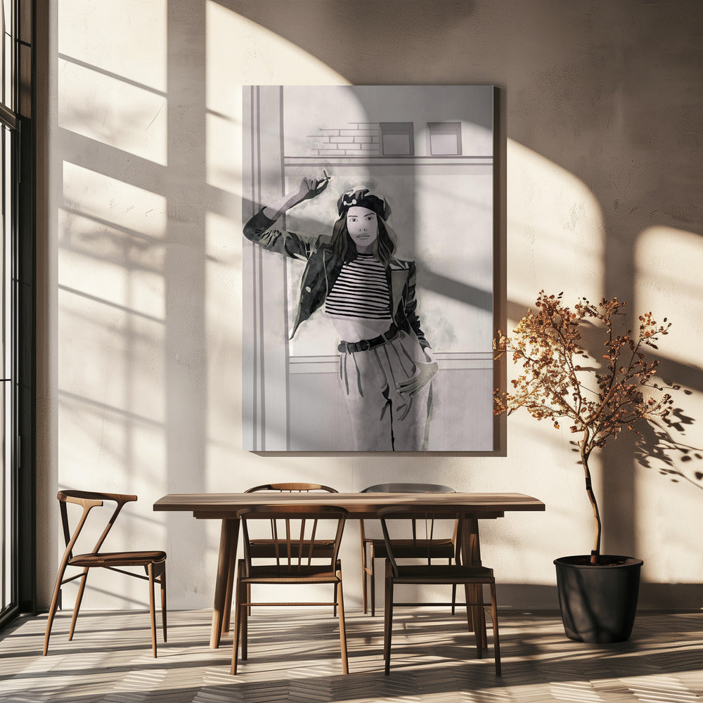Rauchende Frau 4x5 Druck von Bohonewart | Leinwand