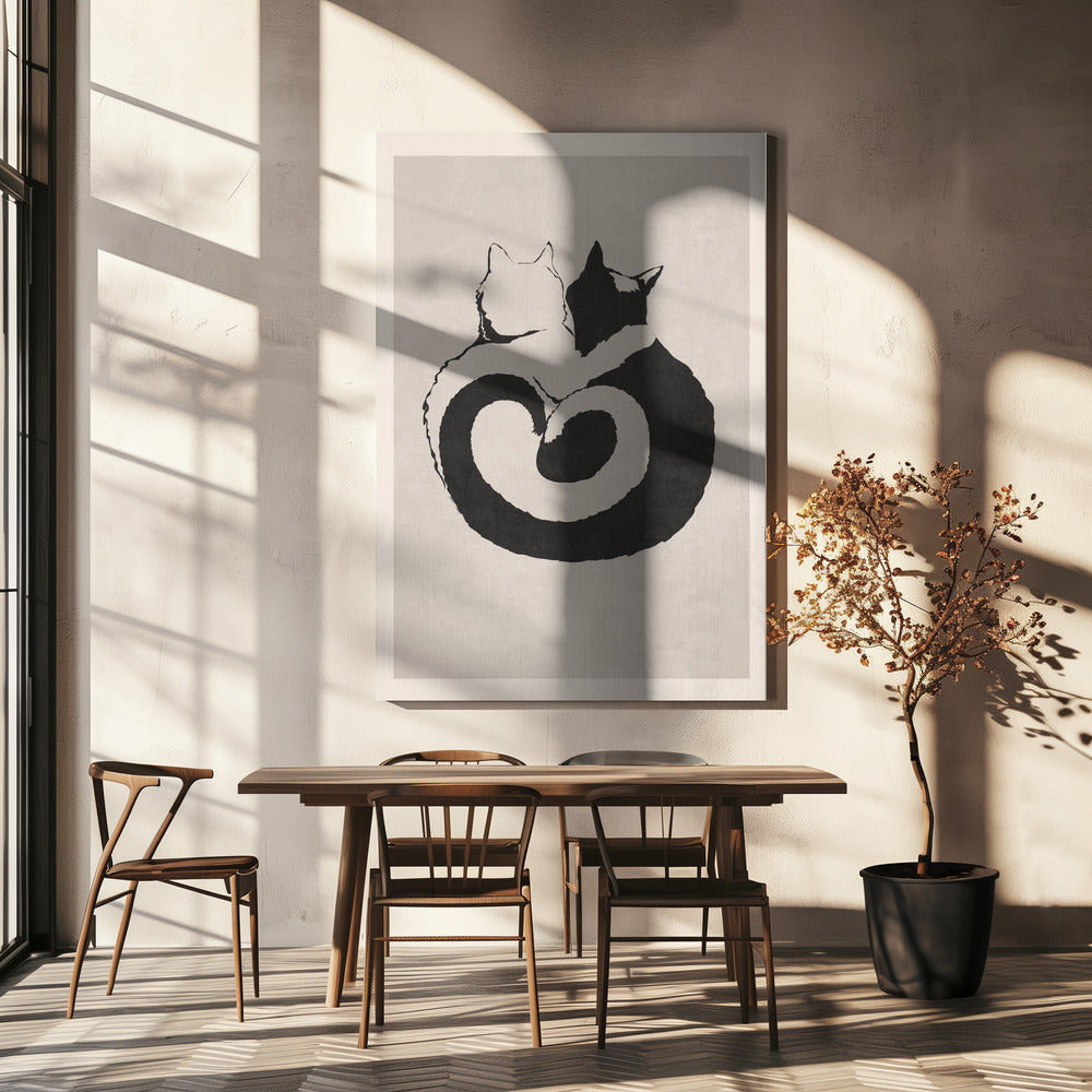 Katzenartiges Yin Yang | Leinwand