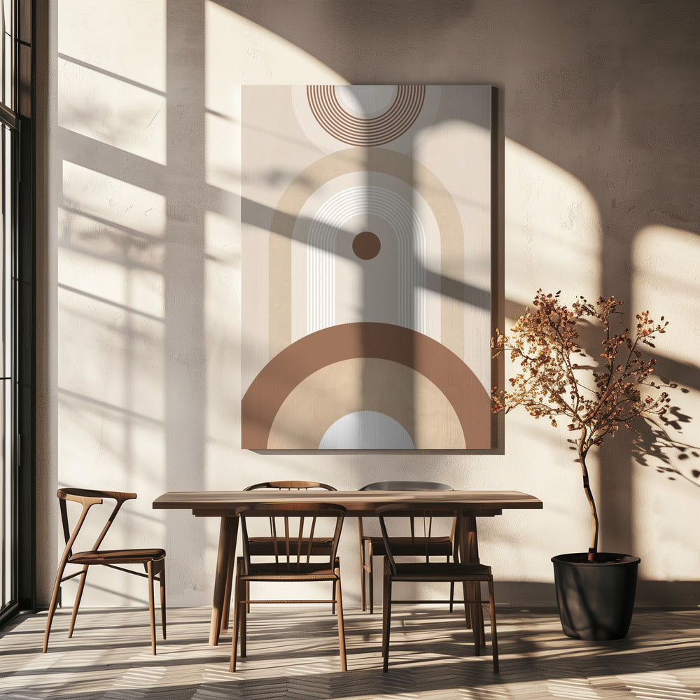 Beiges Mid-Century Poster | Leinwand