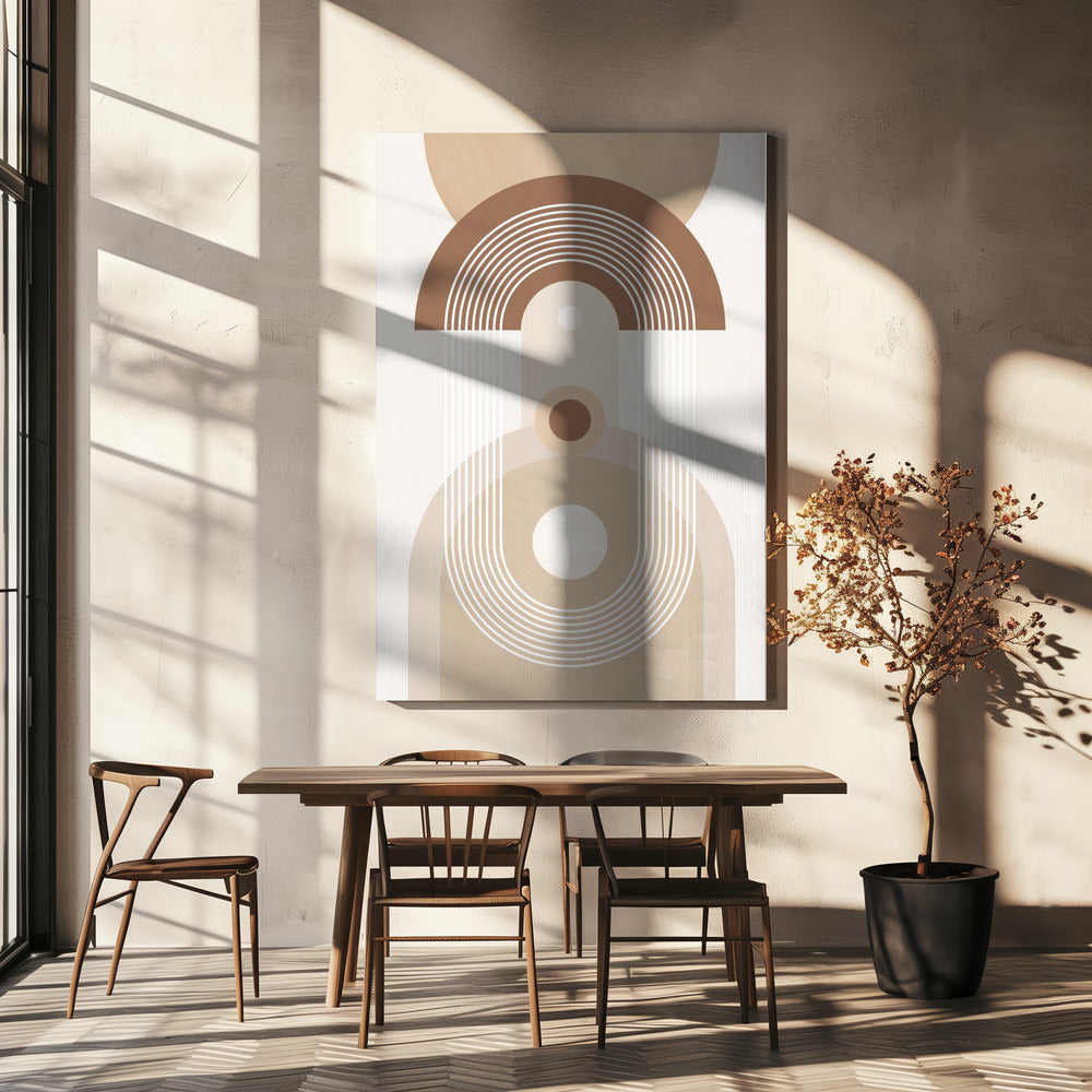 Beiges Mid-Century Poster | Leinwand