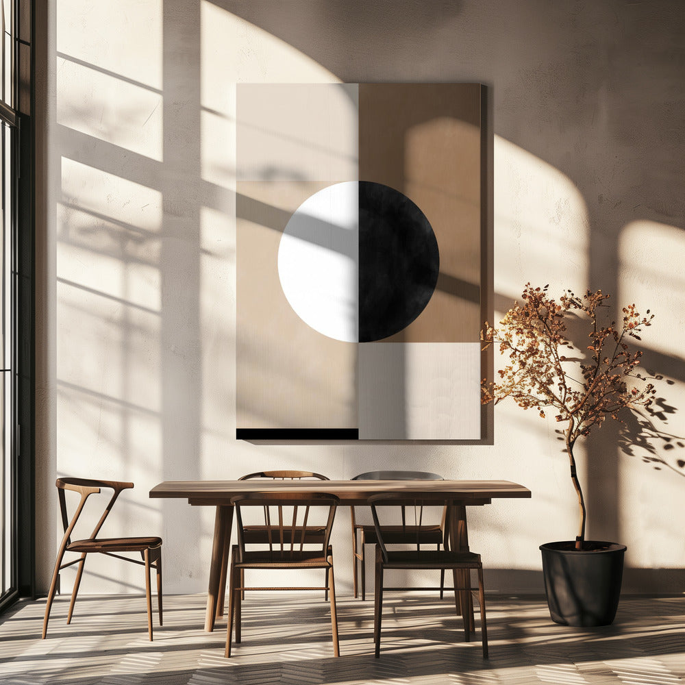 Geometrische Formen mit einem zentralen Kreis | Leinwand