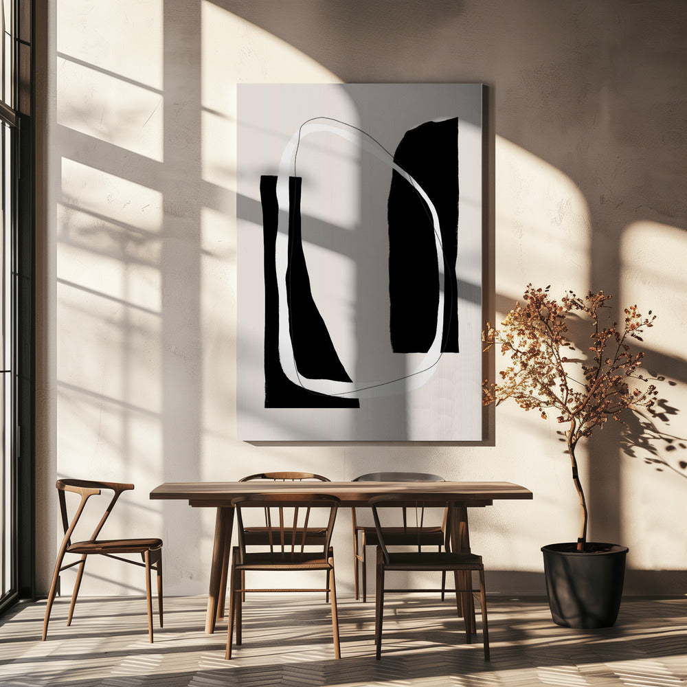 Monochrome geometrische Formen | Leinwand