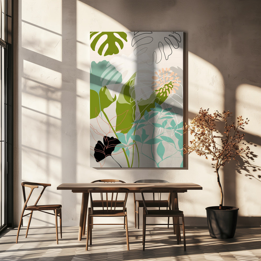 Leaves Line Boho3 Kopie | Leinwand