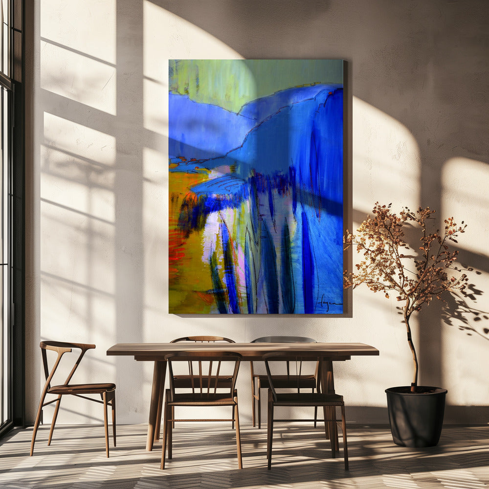 Blaue Kaskadenträume | Leinwand