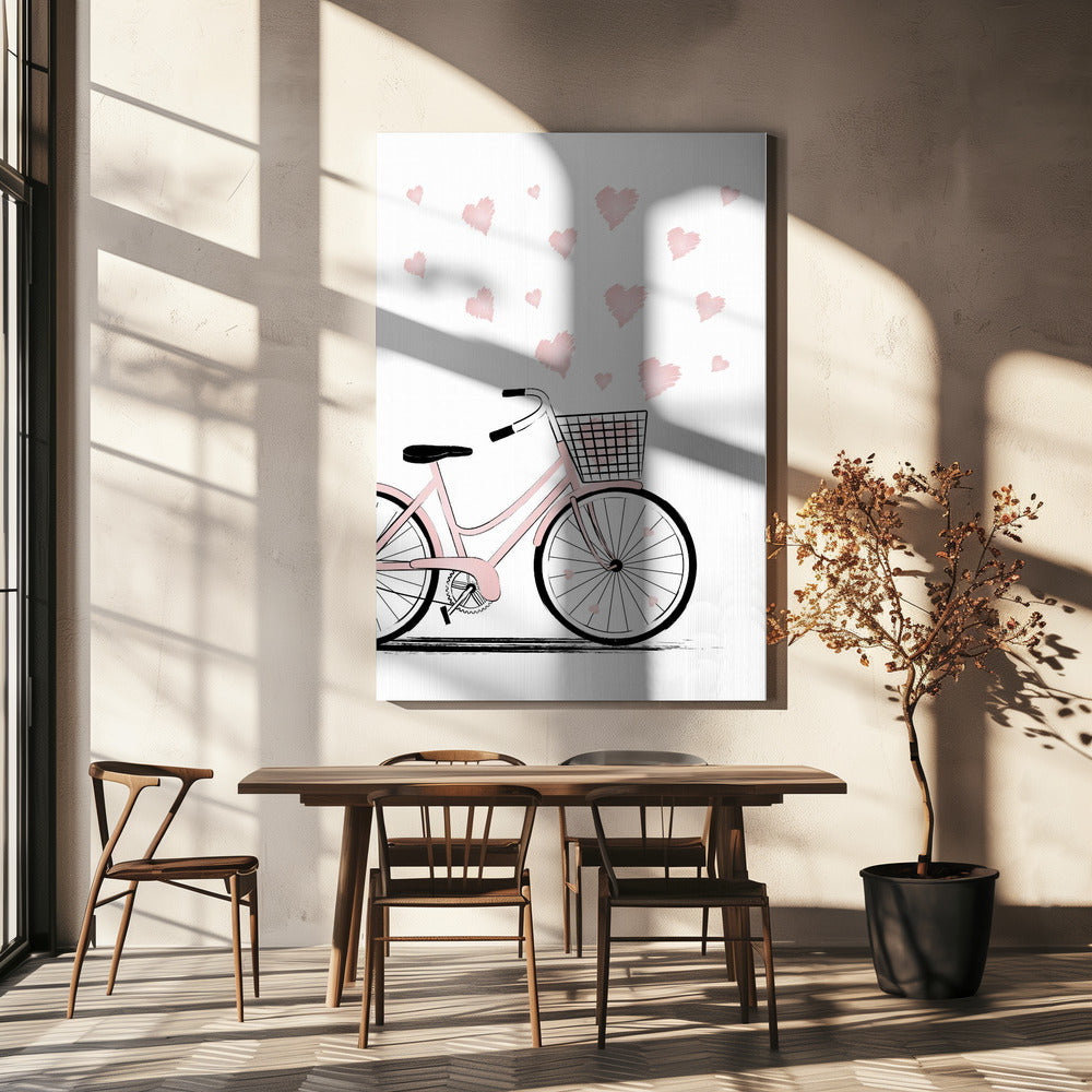 Fahrrad mit Herzen | Leinwand
