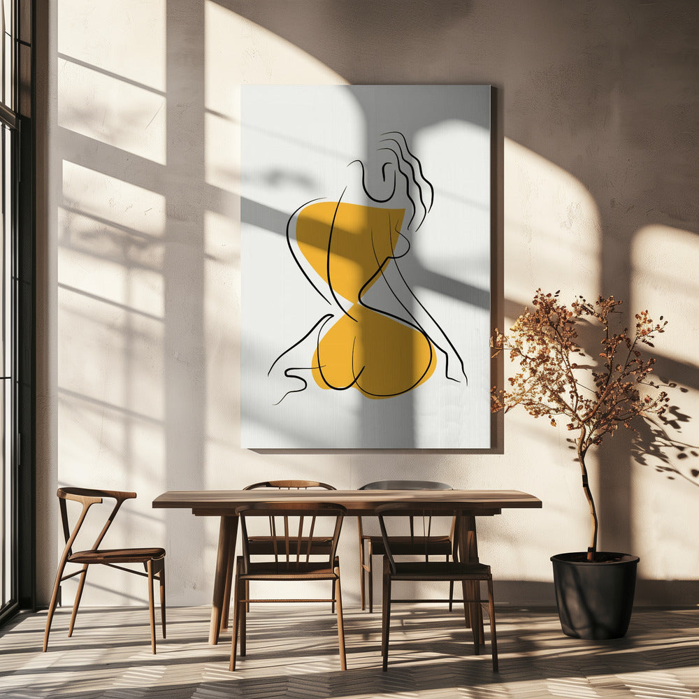 Minimalistische Strichzeichnung Akt | Leinwand