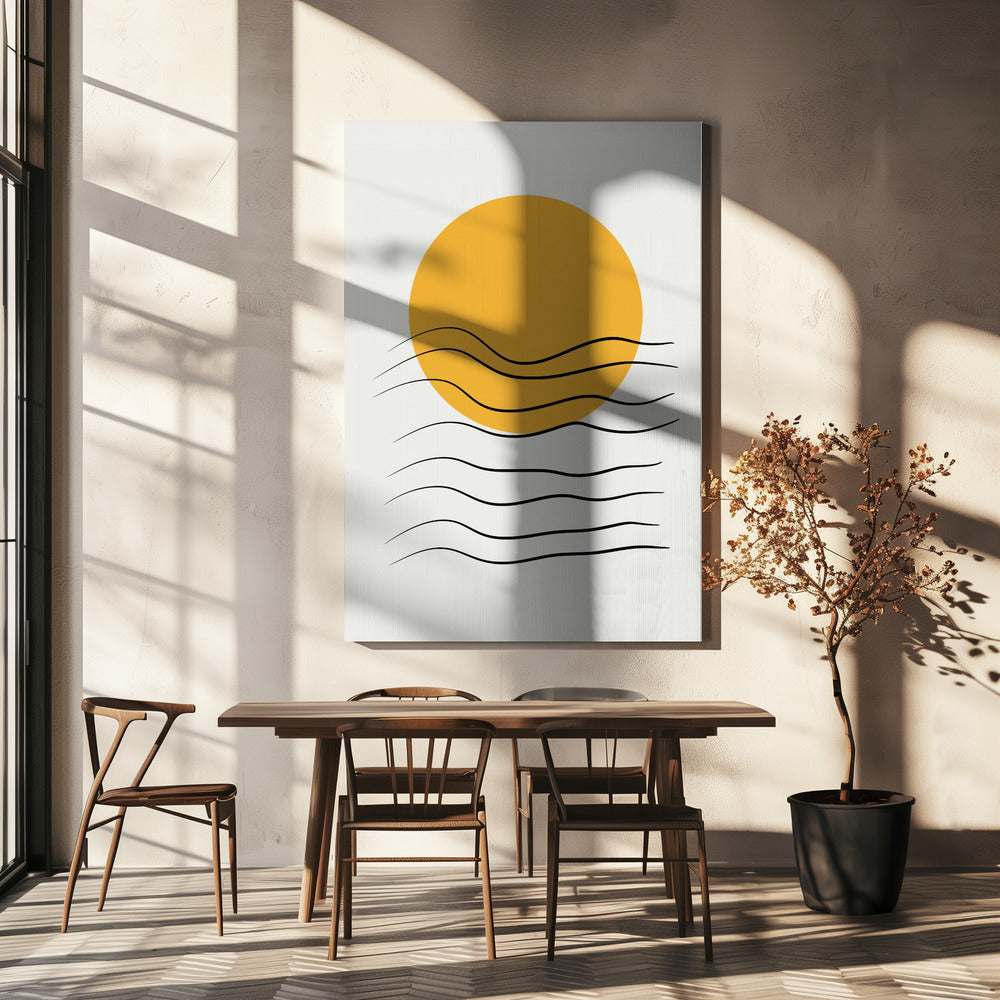 Goldene Welle Sonnenuntergang | Leinwand