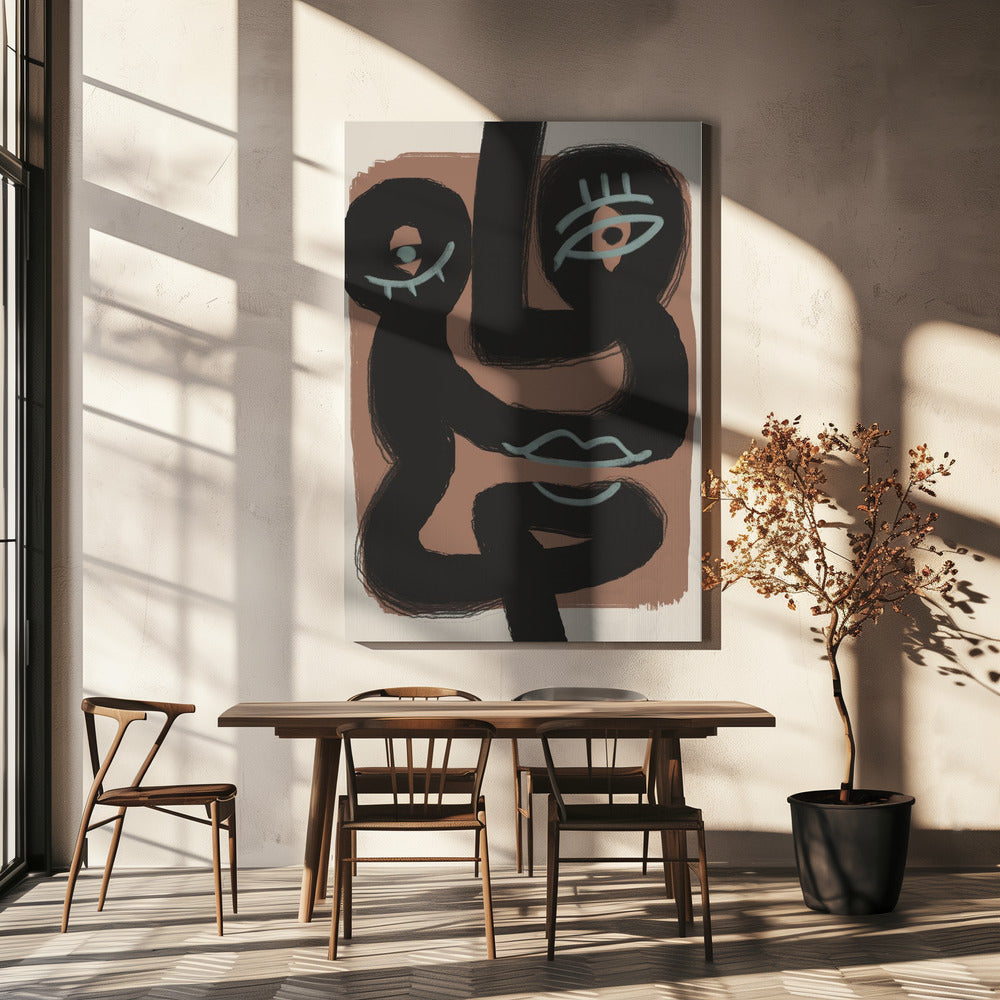 Abstract Black Portrait Pair | Canvas