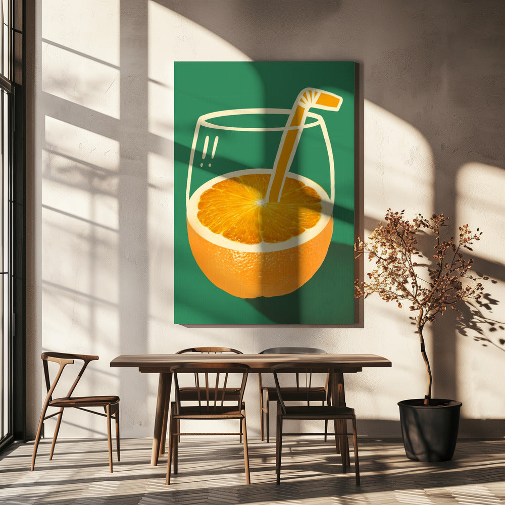 Leuchtendes Orange, geschickt illustriert | Leinwand