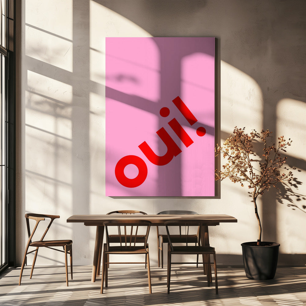 Oui in Bold Letters | Canvas