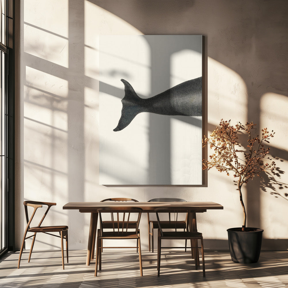 Whale Tight Crop I Handcolored Sealife Lithograph 1824 | Canvas
