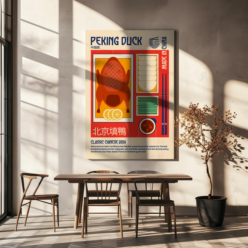 Pekingente Japanischer Essensdruck | Leinwand