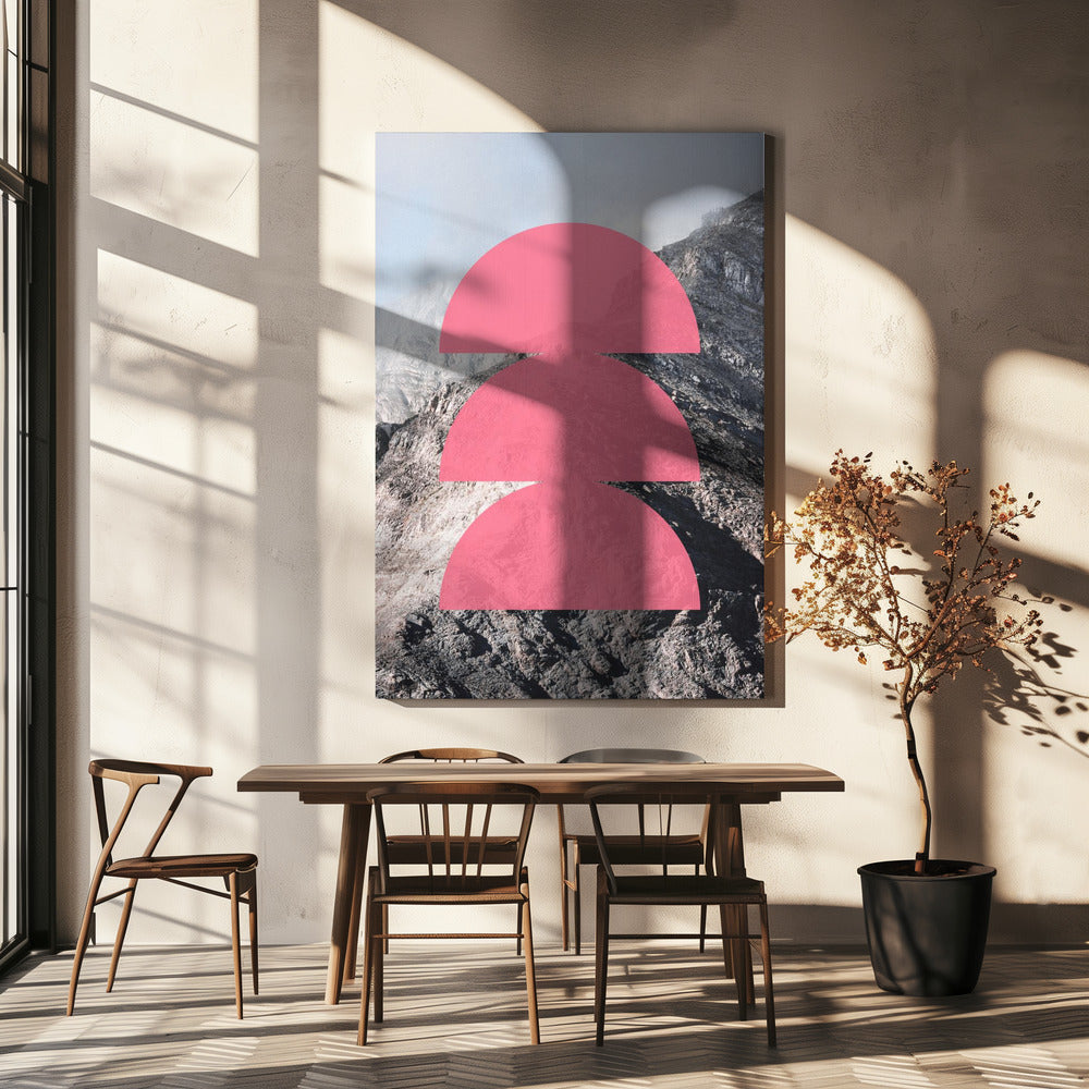Rosa Horizontschichten | Leinwand