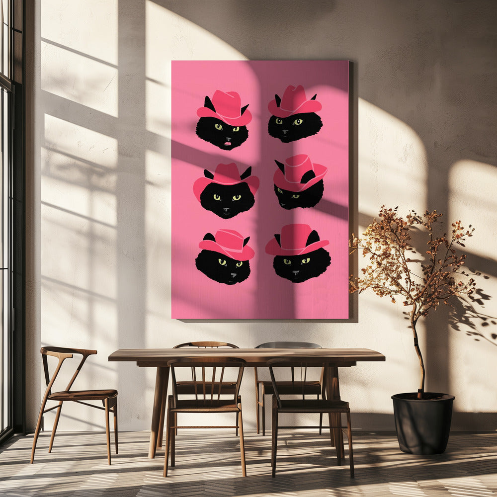 Marcy, die Cowgirl-Katze | Leinwand