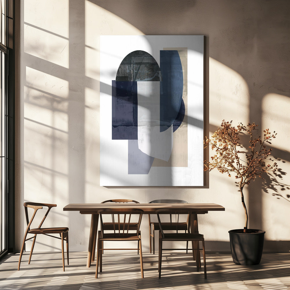 Navy Shapes No1 | Canvas