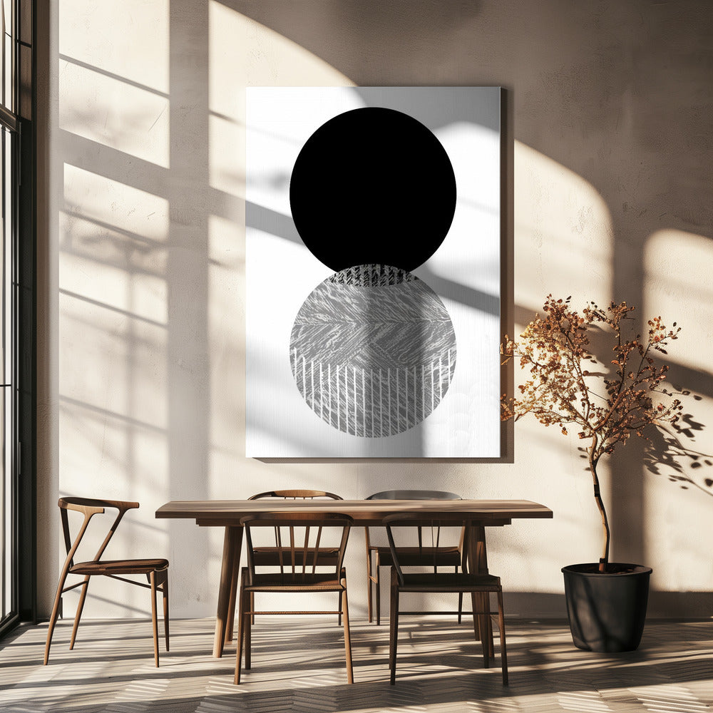 Black Grey Dots Bauhaus No2 | Canvas