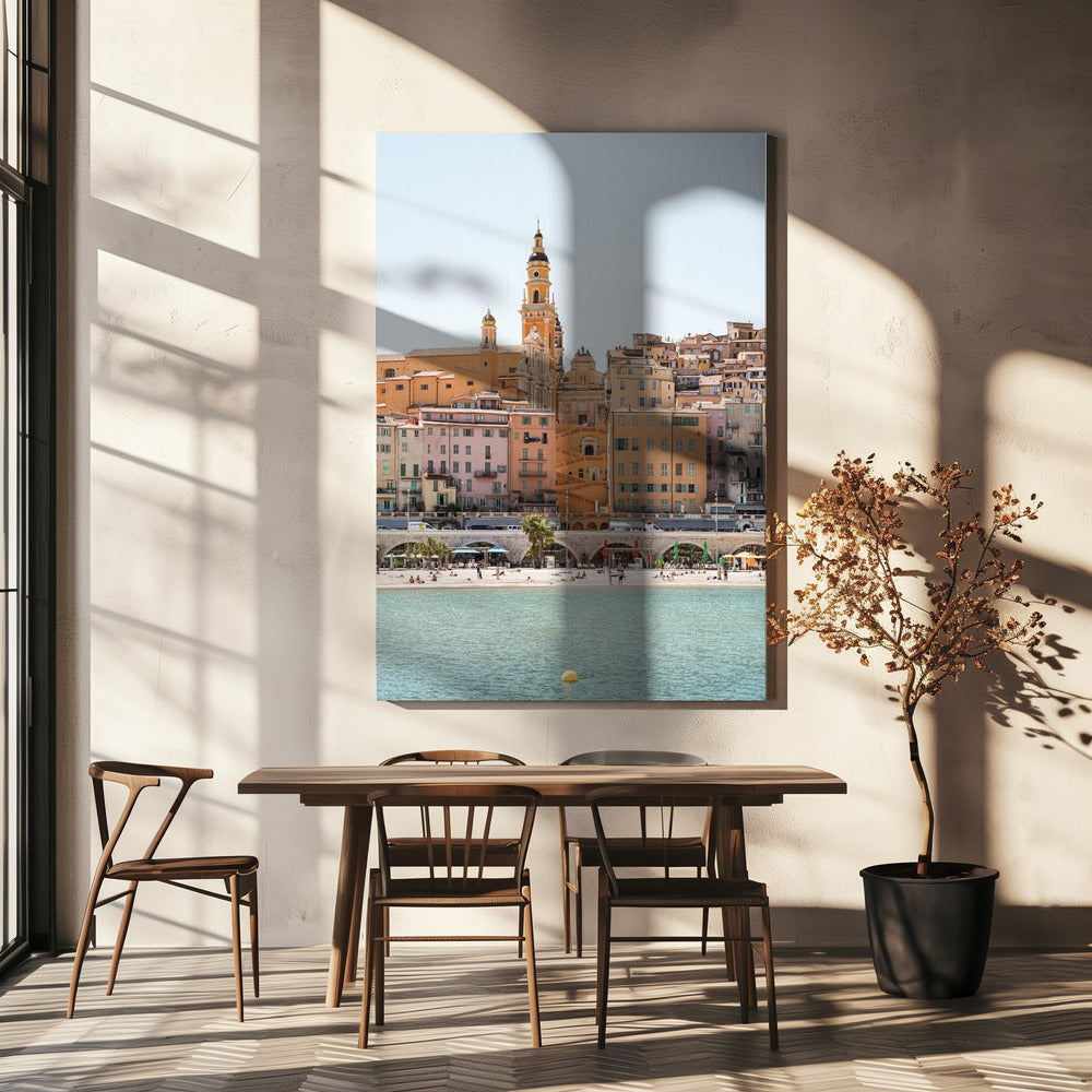 Skyline von Menton | Leinwand