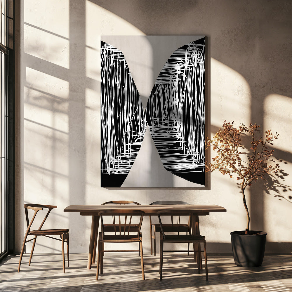 Monochromes Labyrinth | Leinwand
