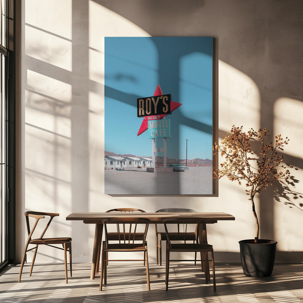 Roy's Motel Cafe Retro Schild | Leinwand