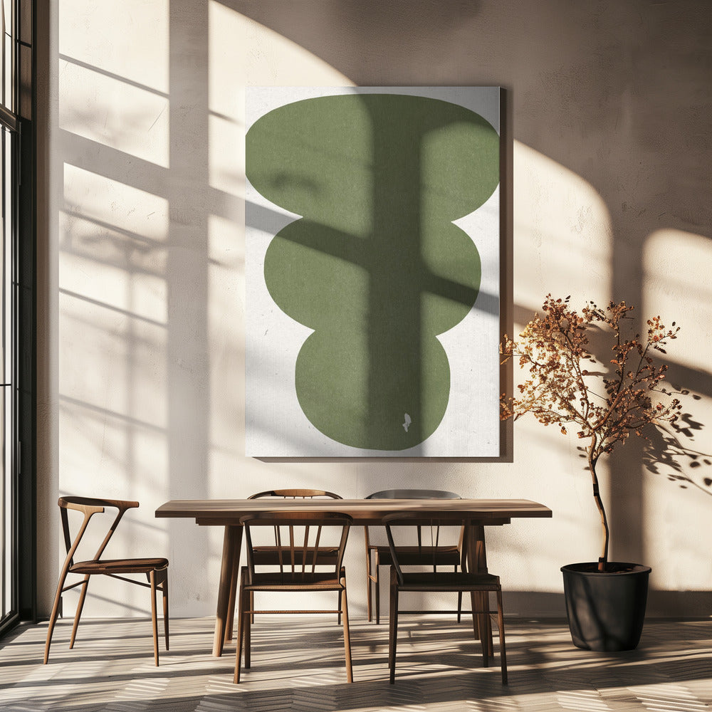 Grüne einfache Retro-Formen | Leinwand
