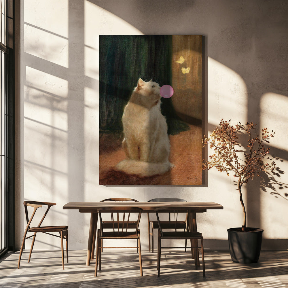 Kaugummi und Katze | Leinwand