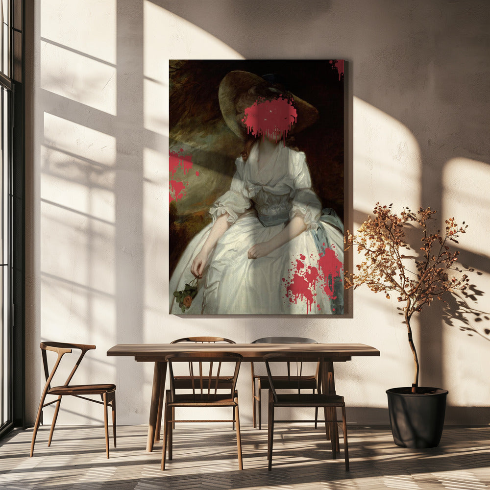 Renaissance Red Splash - Veränderte Kunst | Leinwand