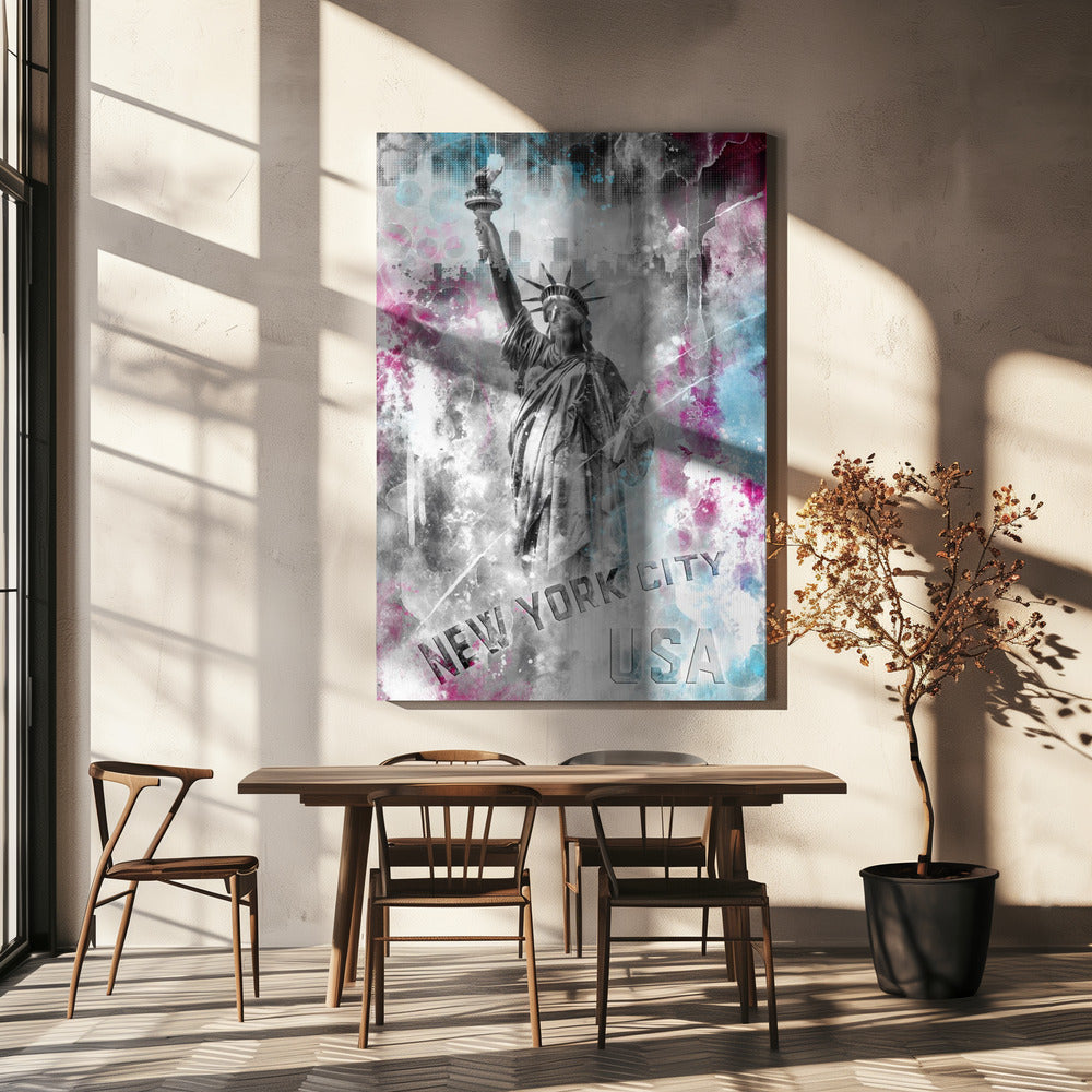 POP ART Freiheitsstatue - Spritzer | Leinwand