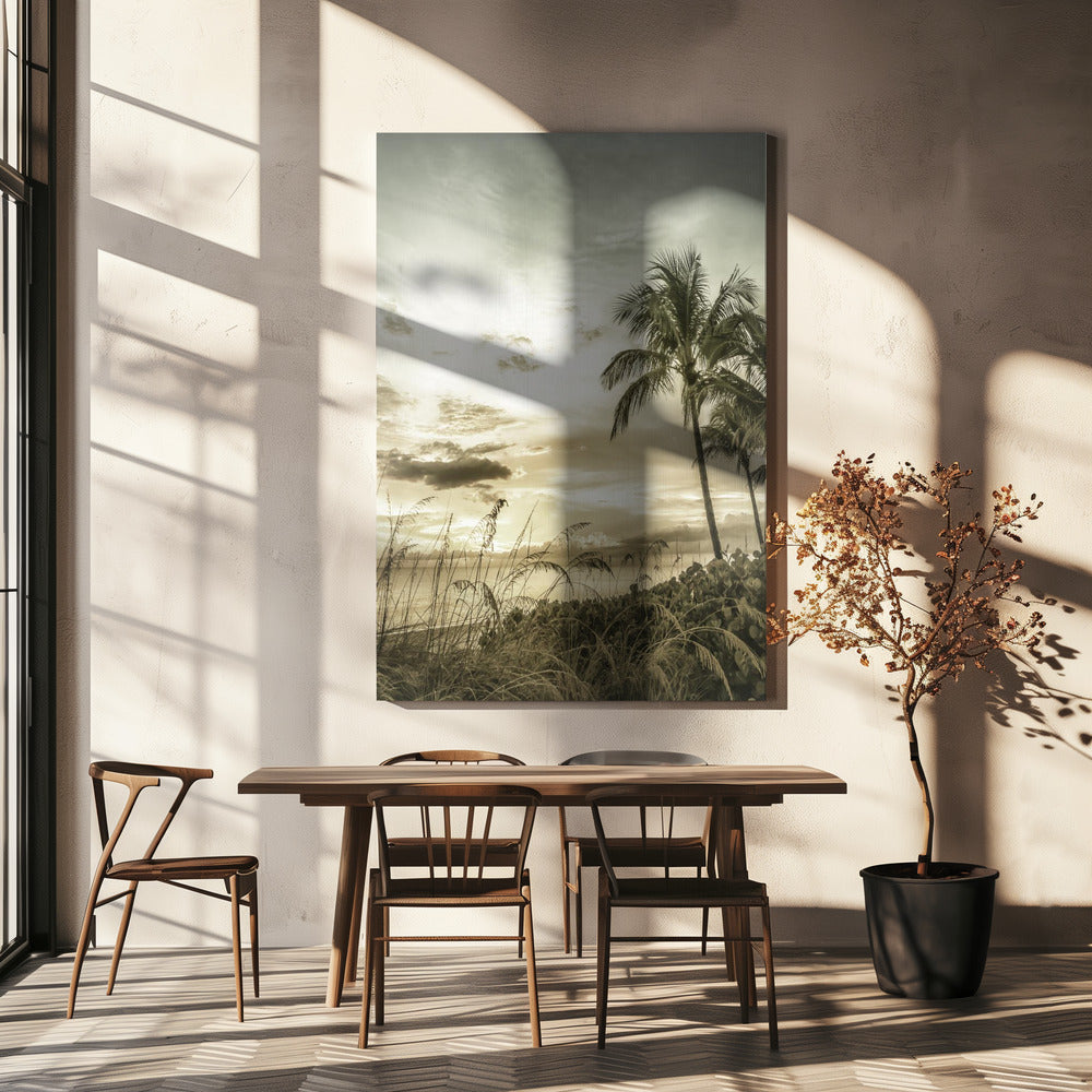 BONITA BEACH Vintage Sonnenuntergang | Leinwand
