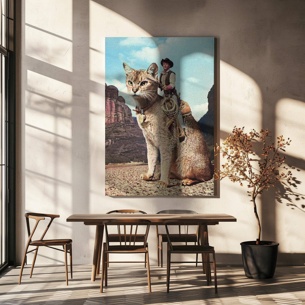 Katze Lone Ranger | Leinwand