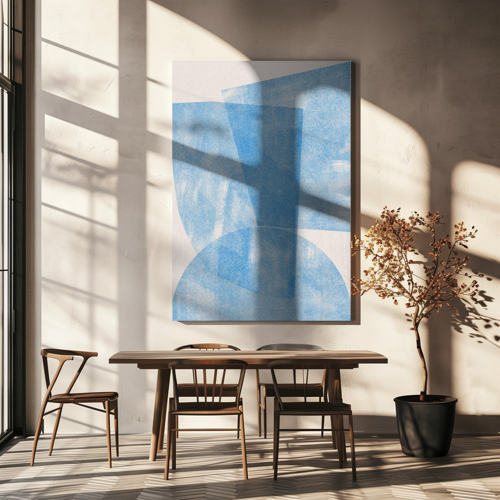 Blue Geometric Waves | Canvas