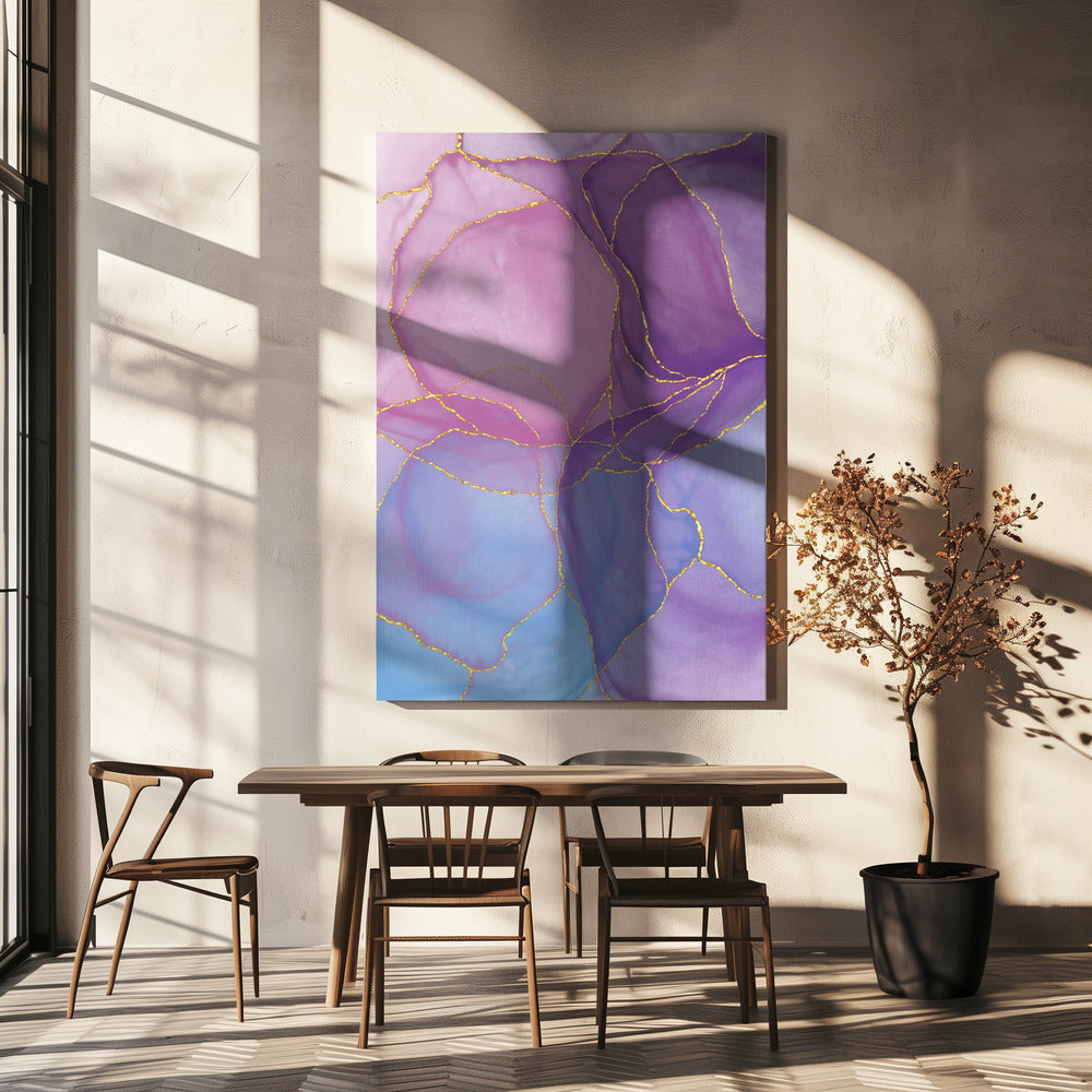 Abstraktes Pastell & Gold | Leinwand