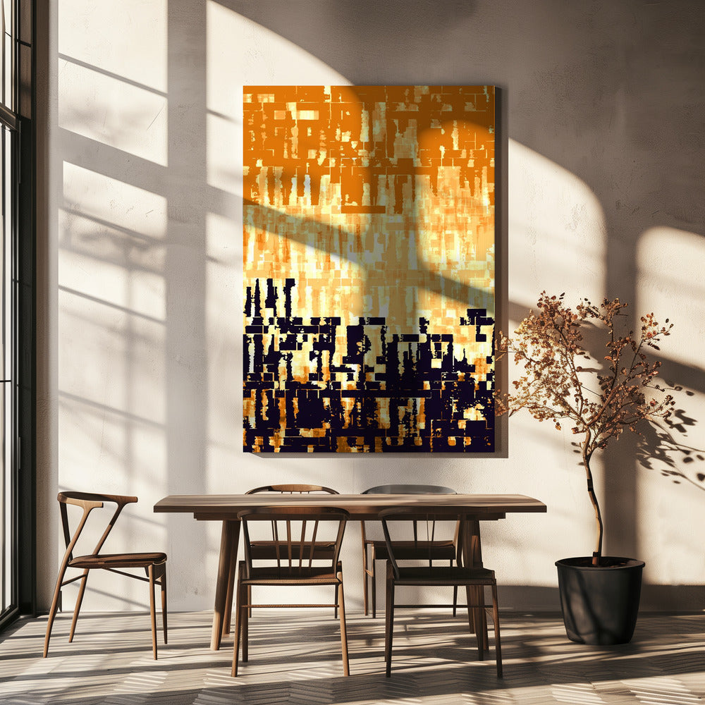 Orange and Black Color Palette with Pixelated Textures | Canvas